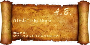 Alföldy Bere névjegykártya